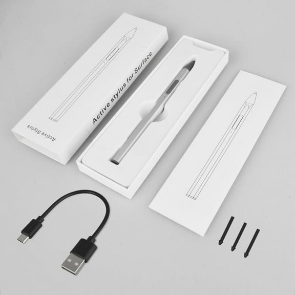Stylus Pen For Microsoft Surface Pro 3 4 5 6 7 Go Book Laptop Stu-dio 1/2 Pencil  Silver