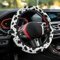 thumbnail image 4 of Yuyamidu Cow Print Steering Wheel Cover Winter Steering Wheel Case Easy to Inatall Automotive Car Wrap Cover Thick Steering Whee Decorative Accessories for Sedan Auto, 4 of 7
