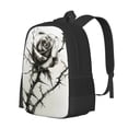 thumbnail image 1 of Disketp Black And White Rose Mochila Minimalista de Gran Capacidad, Mochila de Viaje para Escuela, Trabajo o Uso Diario, 1 of 6