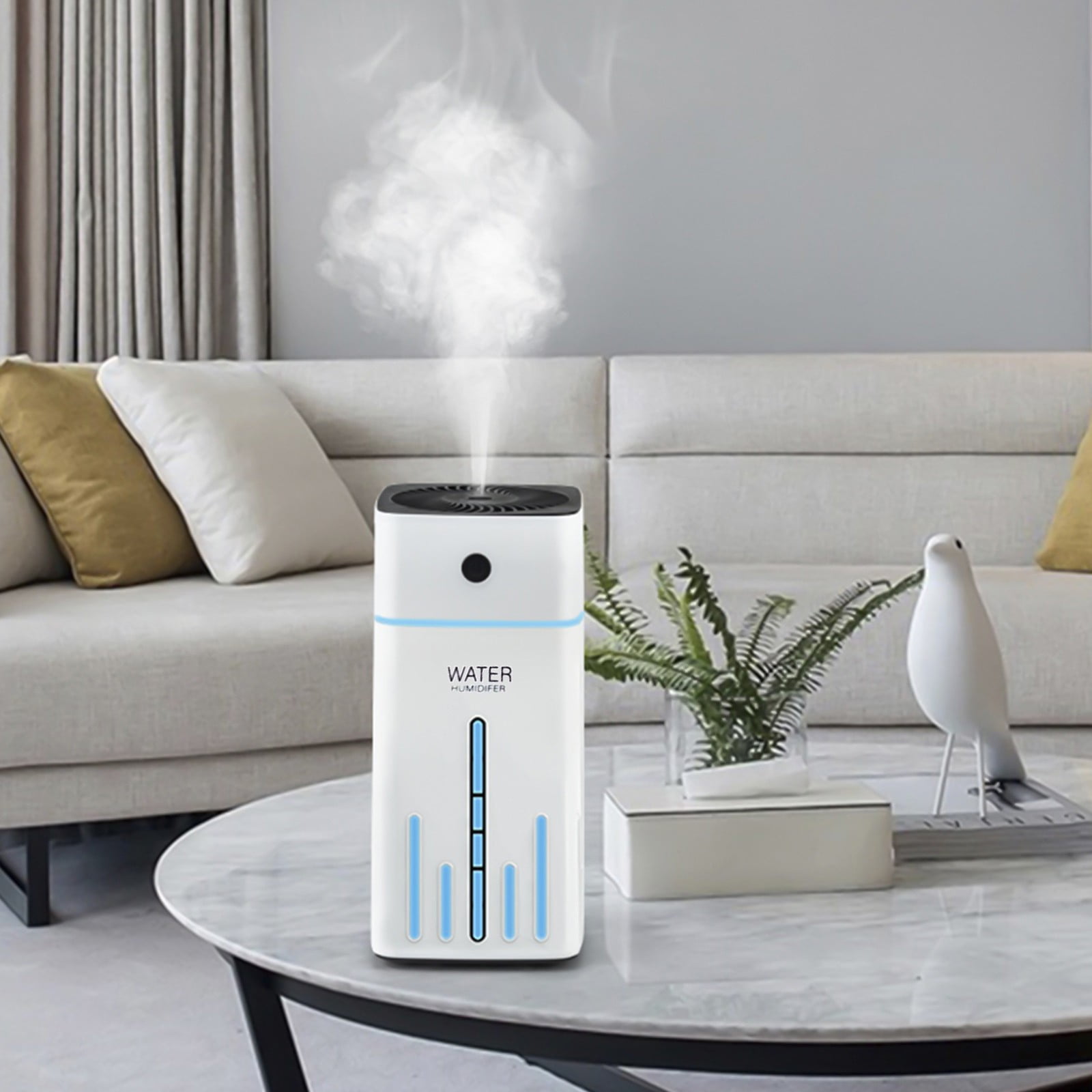Home Humidifier USB Powered | Large 1000ml Capacity Aromatherapy Diffuser | Quiet Mute Operation | 7-Color Night Light | Desktop Bedroom Office | ABS White | 1pc | 21.8x10.3x10.3cm