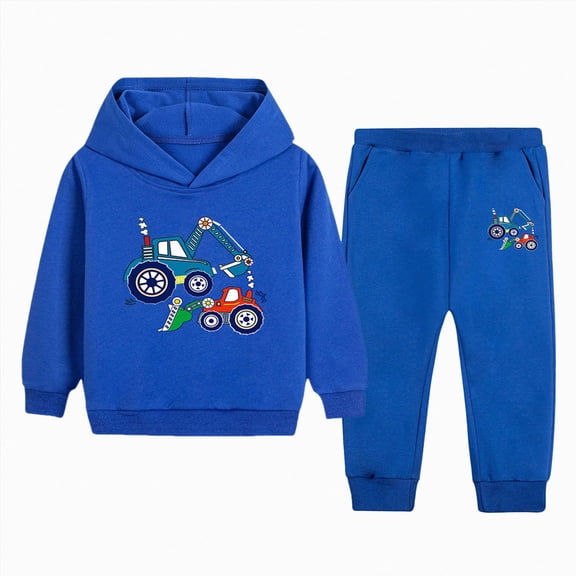 UAYOTSE Toddler Boys Soft Knit Hoodie Jogger Outfit Fall Winter Everyday Casual Playwear Size 5-6 Years
