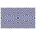 thumbnail image 4 of Navy Ceramic Toothbrush Holder, Modern Symmetric Triangles Geometric Continuous Abstract Lines Illustration, Decorative Versatile Countertop for Bathroom, 4.5" X 2.7", Indigo Cream, by Ambesonne, 4 of 4