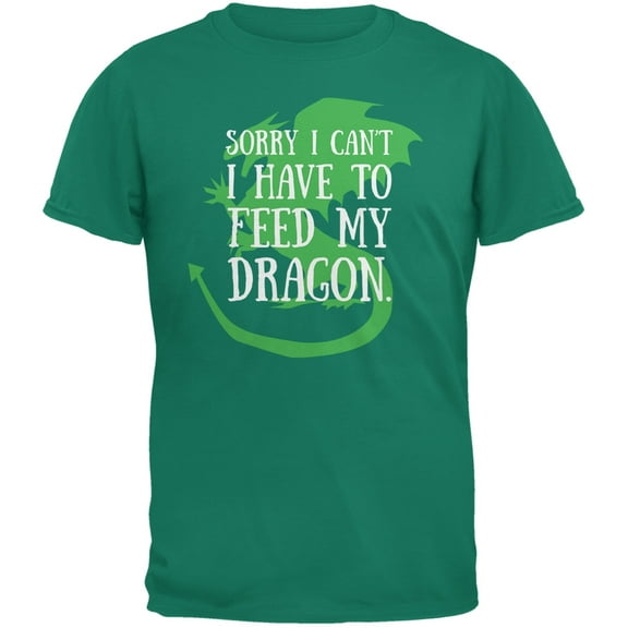 Have To Feed My Dragon Jade Green Adult T-Shirt - 2X-Large