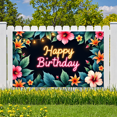 thumbnail image 7 of Yatrandify Colorful Floral Happy Birthday Banner Decorative Lights Neon Print Tropical Hibiscus for Birthday Party Celebration Outdoor Indoor, 7 of 7