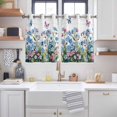 thumbnail image 2 of Blue Spring Floral Kitchen Curtains Window Panels, Pink Flowers Butterfly Wooden Watercolor Insulated Window Treatment Curtain, Grommet Curtains for Bedroom/Living Room/Bathroom, 2 Piece 42"Wx54"L, 2 of 8
