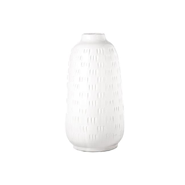 Urban Trends Collection Floor Vase Decorative Only Round White Gloss Ceramic New 