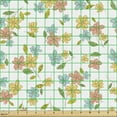 thumbnail image 2 of Ambesonne Floral Fabric by the Yard Upholstery, Hand Drawn Doodle Daisies, 2 Yards, Peach Seafoam, 2 of 5