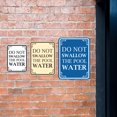 thumbnail image 2 of Signs ByLITA Portrait Round Do Not Swallow The Pool Water Door or Wall Sign Durable ABS Plastic | Laser Engraved | Easy Installation | Elegant Design | Pool Safety Sign (Brushed Silver) - Large, 2 of 8