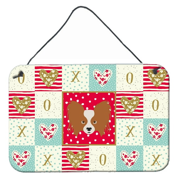 Carolines Treasures CK5224DS812 Papillon Love Wall or Door Hanging Prints 8x12 multicolor