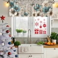 thumbnail image 5 of 2 Pack Valances for Window, Teal Tulip Butterfly Short Curtains for Kitchen Bedroom Living Room, Beige Turquoise Floral Farmhouse Wooden Rod Pocket Small Window Treatment Valance Drapes 54 x 18 Inch, 5 of 8