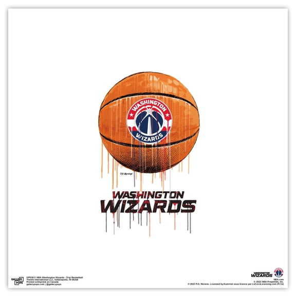Gallery Pops NBA Washington Wizards - Drip Basketball Wall Art, Unframed Version, 12" x 12"