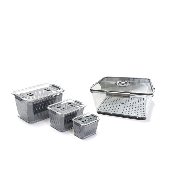 Set De 4 Recipientes Herméticos de Alimentos Para Refrigerador