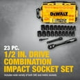 thumbnail image 6 of Impact Socket Set with Ratchet, Metric/SAE, 1/2" Drive, 23-Piece Set with Case (DWMT74739), 6 of 6