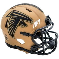 Michael Vick Autographed Atlanta Falcons Camo Brown Speed Mini Helmet Beckett BAS Witness 223741