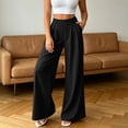 thumbnail image 7 of Utoimkio High Waist Pleated Wide Leg Dress Pants for Women Casual Office Trousers with Pockets, 7 of 7