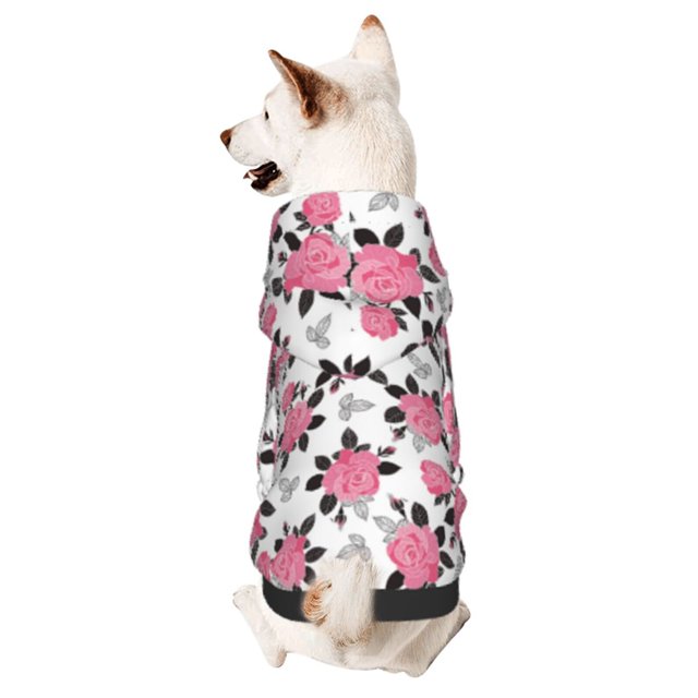 Balery Rose Flowers Sudadera con Capucha para Perros Pequeños – Ropa para Mascotas, Disfraz para Perros y Gatos, Ideal para Fiestas y Cosplay-X-Small