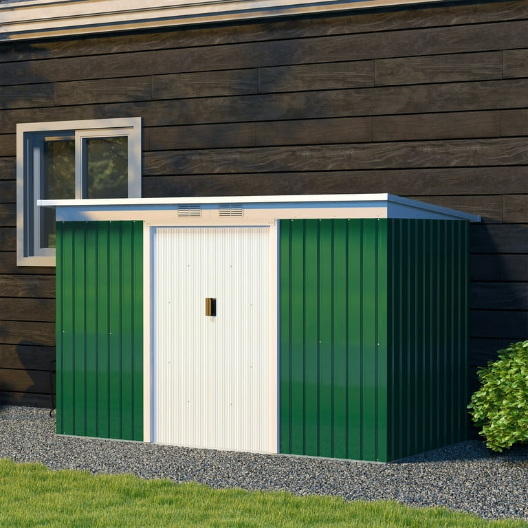 Outsunny 9' x 4' Metal Outdoor Storage Shed, Garden Utility Tool