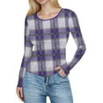 thumbnail image 1 of HongQid Womens Long Sleeve Stretch Crewneck Ribbed T-Shirt Slim Fit Casual Basic Tops, 1 of 7