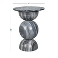 thumbnail image 4 of Aura 14" Modern Natural Marble Handmade Stacked Round Pedestal End Table, Dark Gray/Light Gray, 4 of 7