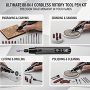 Mini Cordless Rotary Tool, 6-Speed Rotary Tool Kit with 50 Accessories, Multi-Purpose and USB Charging Power Rotary Tool for Engraving, Sanding, Polishing, Drilling, Etching, DIY Crafts,Black