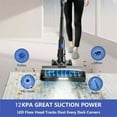 thumbnail image 3 of MOOSOO Cordless Vacuum with Large LED display, 45 mins max runtime, Stick Vacuum for Home Hard Floor Pet Hair, Blue & Black, 3 of 7