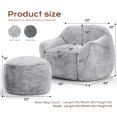 thumbnail image 2 of Bean Bag Chair Bean Bag Chairs for Adults Comfy Beanbag Chair with Spacious Design Giant Bean Bag Couch with Armrest Large Bean Bag Chair with Filler for Living Room Bedroom (Khaki), 2 of 8
