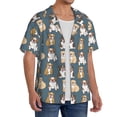 thumbnail image 4 of Cauagu Cartoon Bulldog 1 Men's Short Sleeve Button Down Hawaiian Shirt for Men Bowling Shirts Casual Summer Beach Shirt,3X-Large, 4 of 6