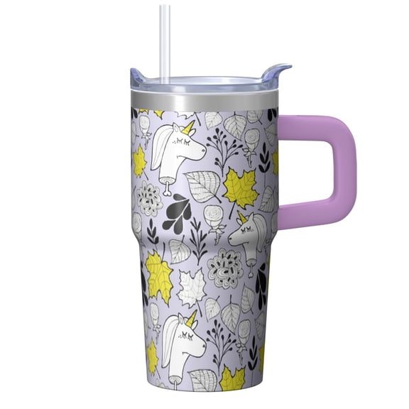 20OZ Unicorn Lover Tumbler with Handle Double Wall Insulated Travel Mug Perfect Presents for Women Great for Birthday Christmas and Camping Trips with Friends