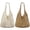 White Apricot + Chestnut Yellow, variant on 2Pcs Crochet Beach Bags, Mesh Tote Shoulder Handbag Aesthetic Woven Purses for Women Summer Vacation Hippie Knit Bag