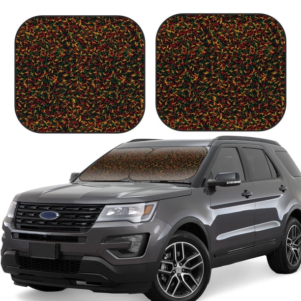 Fotbe Color Music Juego de 2 Piezas de Parasoles para Parabrisas | Bloqueador Solar para Auto | Accesorios Plegables para Protección Solar Interior-Medium