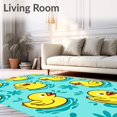 thumbnail image 2 of ODIKA 2'x3' Machine Washable Non-Slip Area Rug, Playful Pond Friend Washroom Decoration Multiple High Traffic Rug, Yellow, 722114, 2 of 7