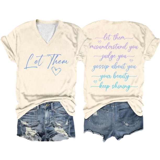 Camiseta informal de mujer con estampado de doble degradado, manga corta y cuello en V - Camiseta ligera y transpirable con gráfico de fútbol para el día del partido y para el uso diario