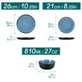 thumbnail image 2 of MALACASA 18 Piece Ceramic Dinnerware Set, Microwave and Dishwasher Safe, Stackable Plates and Bowls sets Service for 6, Blue, 2 of 10