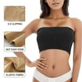 thumbnail image 5 of Women's Strapless Padded Sports Bra - Stretchy Nylon Spandex Bandeau, Plus Size Support for All Seasons, 5 of 5