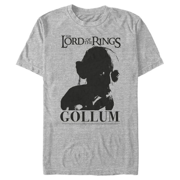 Men's The Lord of the Rings Fellowship of the Ring Gollum Black and White  Graphic Tee Athletic Heather Large