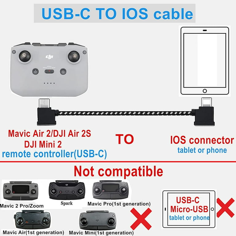Câble USB-C vers Lightning pour radiocommande DJI RC-N1/N2