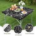 thumbnail image 4 of Black Halloween Spider Webs Square Fitted Tablecloth with Elastic Edge,Square Table Cover,Washable Elastic Table Cover for Home Kitchen Party Decor 34"x34", 4 of 6