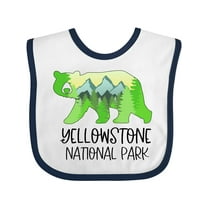 Inktastic Yellowstone National Park Mountains and Bear Shape Boys or Girls Baby Bib