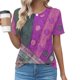 thumbnail image 2 of Tops Cortos para las Mujeres Cuello Redondo Impreso Sudadera Plisada Manga Corta, Tops de Baile para las Mujeres Primavera Verano, 2 of 4