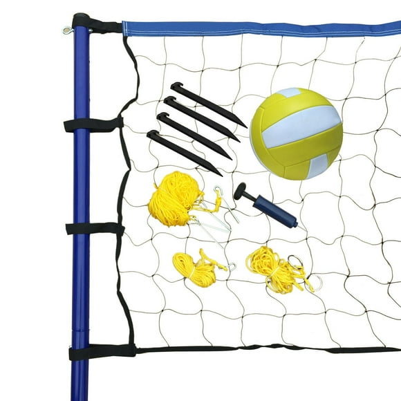 Ensemble portatif de volleyball de Hathaway - comprenant filet, poteaux, ballon et pompe