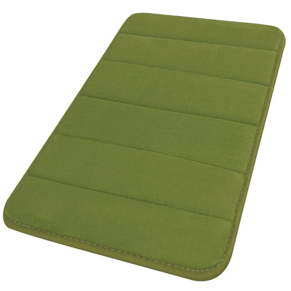 Unique Bargains Solid Contemporary Memory Foam Bath Rug Green 24"x16"