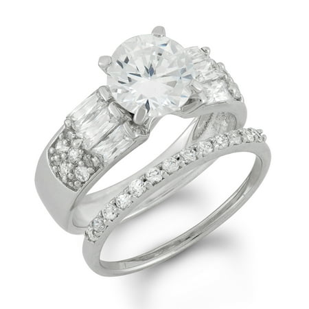 sterling silver cubic zirconia ring set