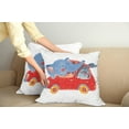 thumbnail image 3 of Ambesonne Animal Throw Pillow Cover 2 Pack, Funny Animal in a Car, 18", Blue Red White, 3 of 6