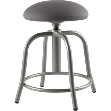 NPS 6800 Series 18-25" Swivel Metal Designer Stool with Charcoal Seat in Gray