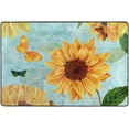 thumbnail image 4 of Dreamtimes Vintage Sunflowers Area Rug 72x48in Retro Butterfly Floral Non-Slip Floor Carpet Comfort Floor Mats Decor for Indoor Living Dining Room and Bedroom Area, 4 of 7