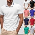 thumbnail image 3 of FUZHIQ Men's Classic Short Sleeve Polo Shirts Regular Fit Contrast Stripe Trim, Breathable Soft Lightweight Multi Colors for Summer Business Casual Daily Wear,M, 3 of 9