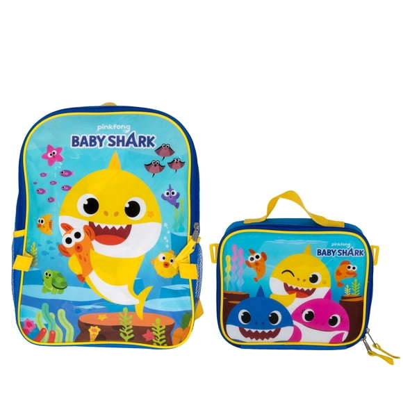 Set de mochila AI ACCESSORY INNOVATIONS Baby Shark 16" Azul