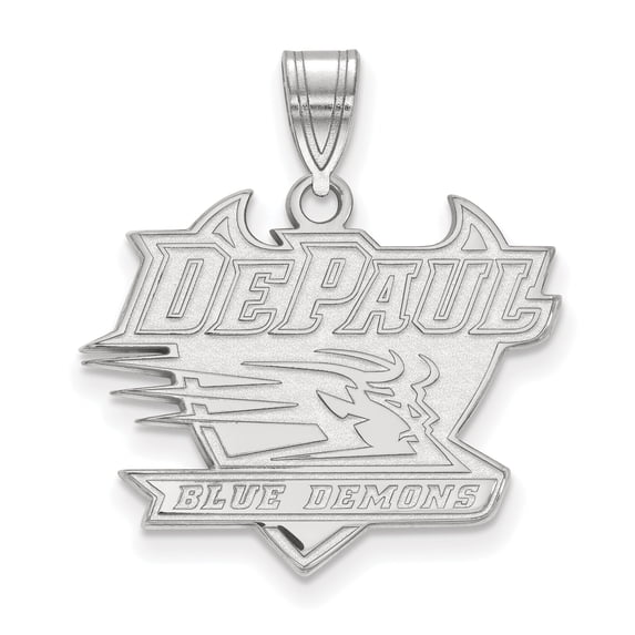 10k White Gold Official Licensed Collegiate DePaul University Large Pendant