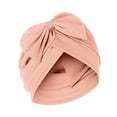thumbnail image 2 of IROINNID Women's Solid Bowknot India Muslim Ruffle Head Scarf Head-wear Wraps Turbans Beanie Cap Head-wraps,Pink, 2 of 2