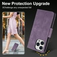 thumbnail image 6 of Allytechgroup for iPhone 11 Pro Wallet Case, [RFID Blocking] Card Holder Kickstand PU Leather Flip Wallet Phone Case Shockproof Protective Cover Compatible with iPhone 11 Pro, Purple, 6 of 6